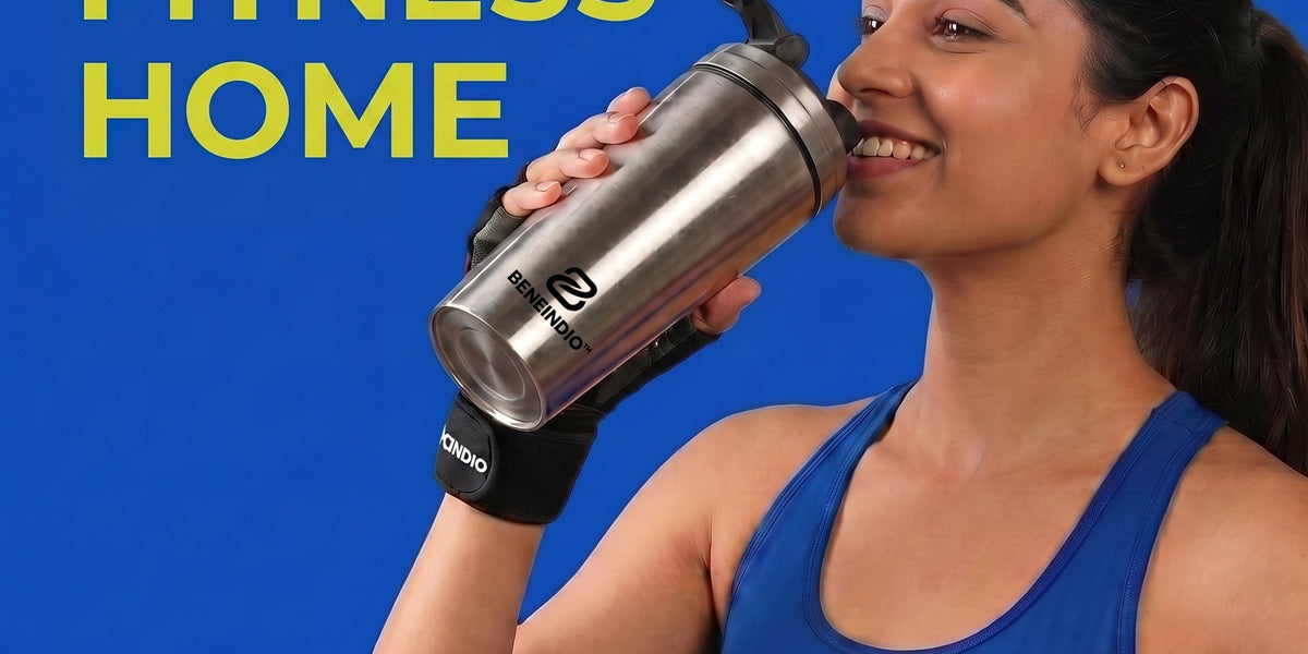 Beneindio stainless steel shaker bottle and everyday fitness essentials