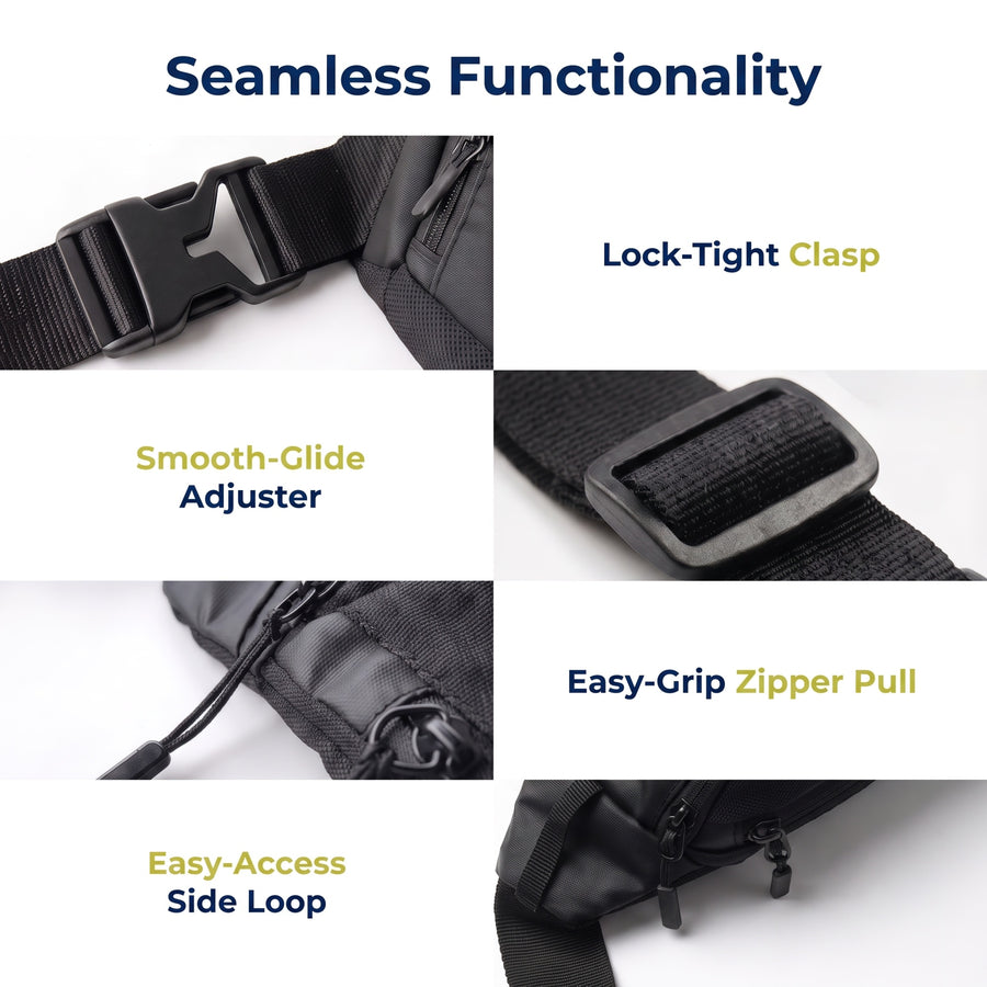 Beneindio Water-Resistant Waist Bag - Dual Compartment Crossbody