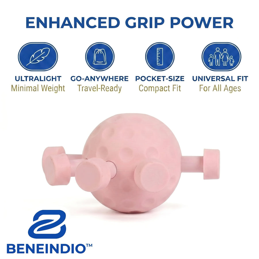Beneindio Hand Grip Strengthener (25-30kg) - Round Ergonomic Forearm Exerciser- Pink