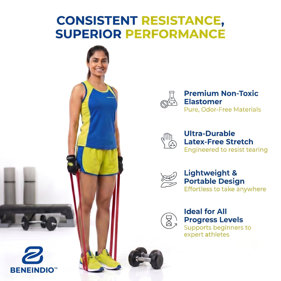 Beneindio Resistance Bands Set of 3 (Light, Medium, Heavy)