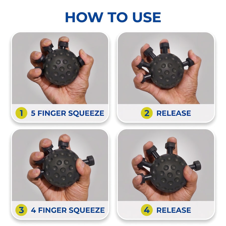 Beneindio Hand Grip Strengthener (25-30kg) - Round Ergonomic Forearm Exerciser- Black