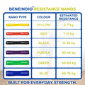 Beneindio Resistance Bands Set of 3 (Light, Medium, Heavy)