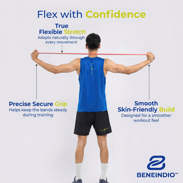 Beneindio Fabric Resistance Bands Set of 3 (Light, Medium, Heavy)